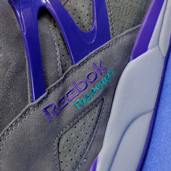 RARE REEBOK Omni Pump Gray Purple Teal Suede Japan Limited Edition - Picture 3 of 11